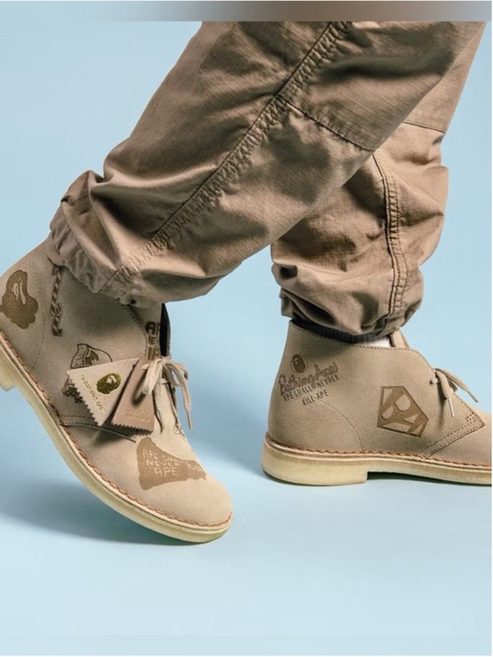 A Bathing Ape Other - A Bathing Ape x Clarks Desert Boot
Bape Grey Embossed size 9.5